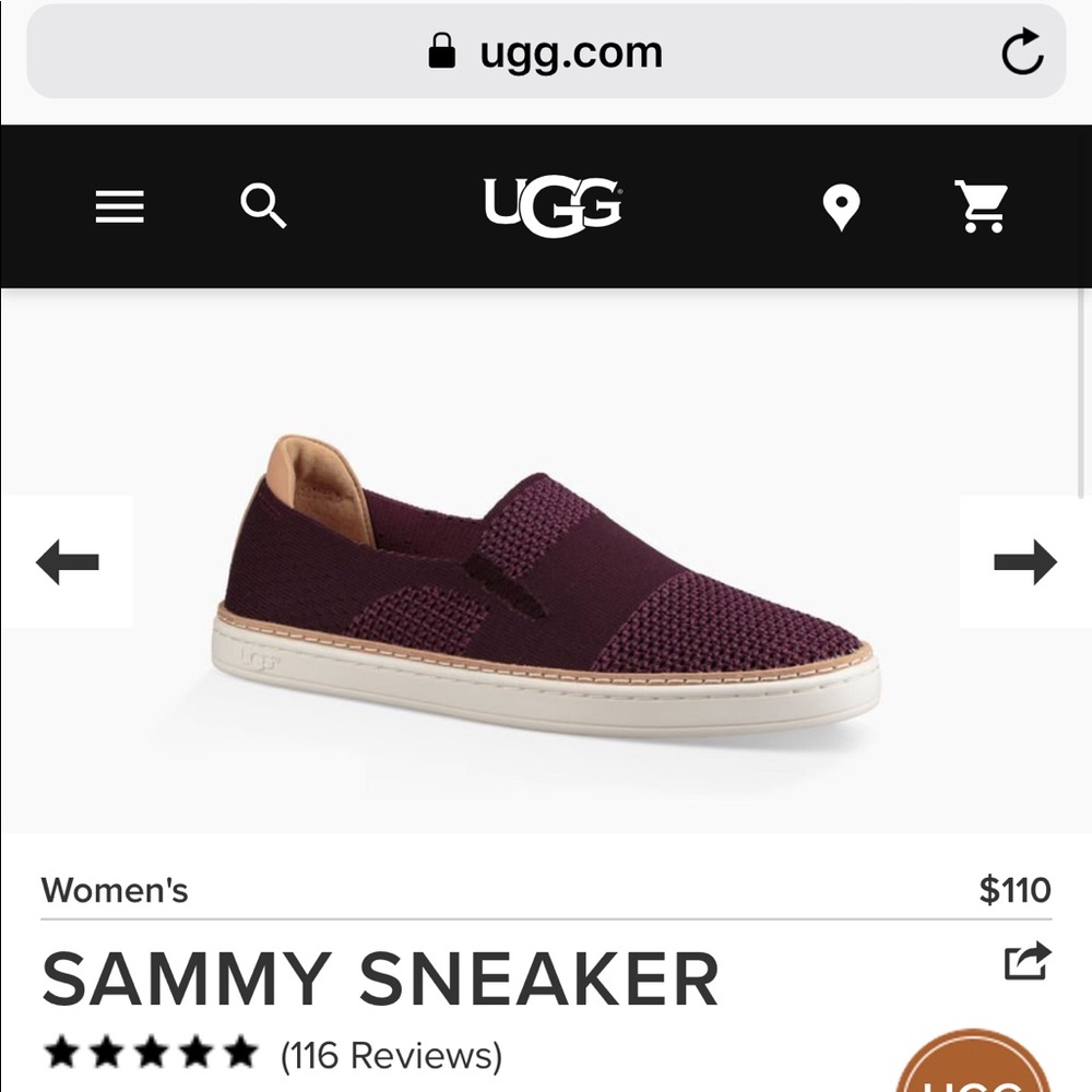 🆕UGG Sammy Leather/Knit slip on Comfort Sneaker - Picture 5 of 8